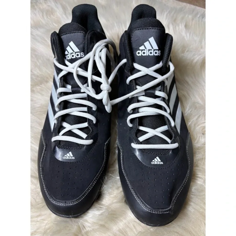 Adidas PowerAlley 5 Baseball Cleats 13‎ Black White Molded NWOT Athletic